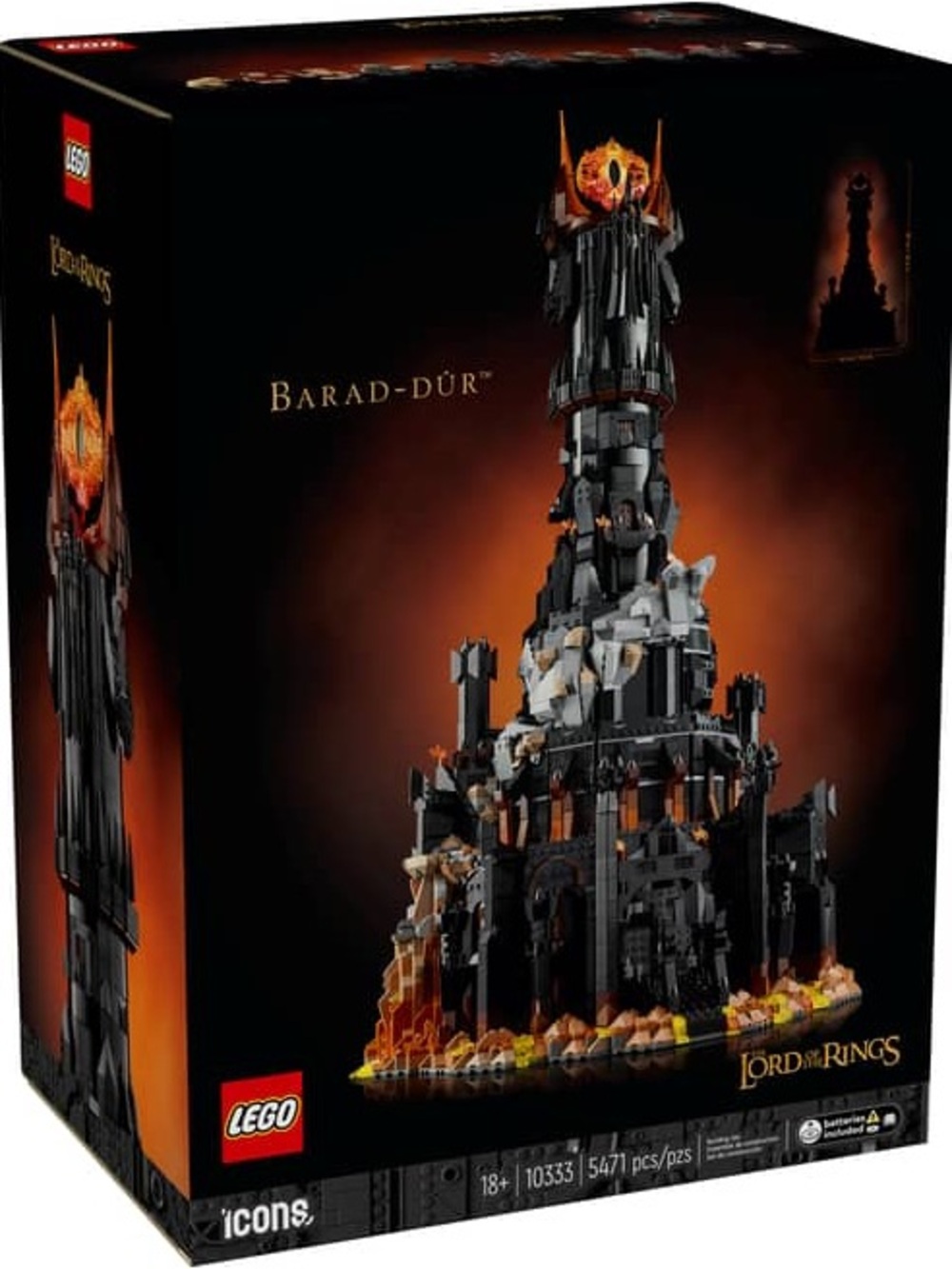 LEGO Icons Lord of the Rings Barad-dur Building Set 10333